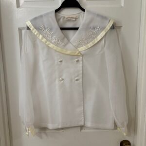 Susan Bristol White and Cream Blouse